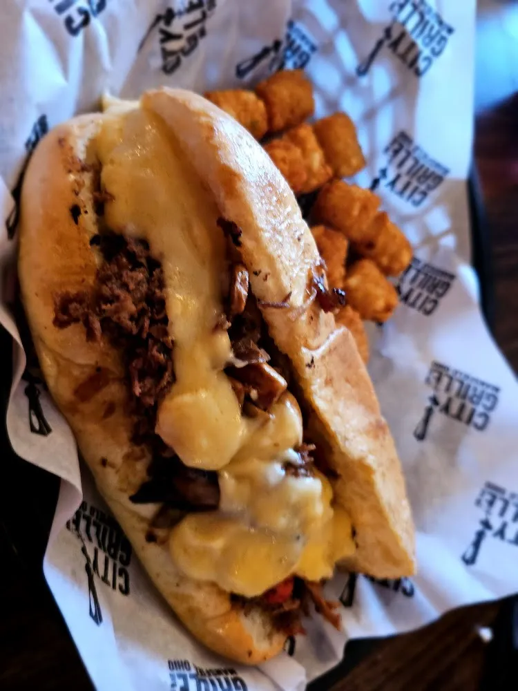Philly Cheesesteak and Tater Tots